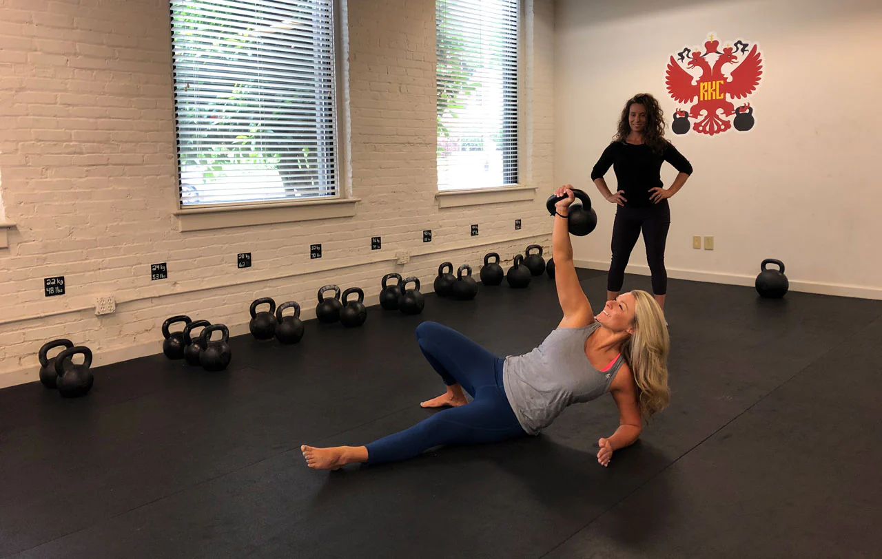 Kristy Agan, Senior RKC - leading Private Training Session