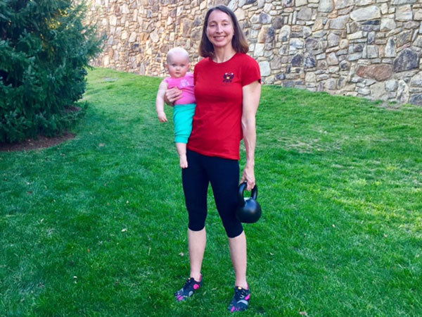 Kathleen Walthers Kettlebell mit Baby