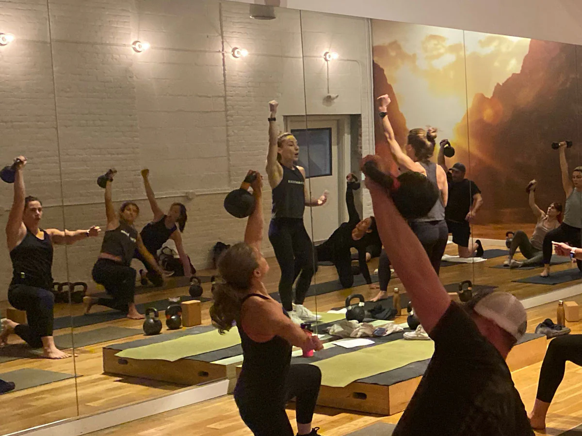 RKC-II Rebecca Codi leading group through learning the kettlebell get-up