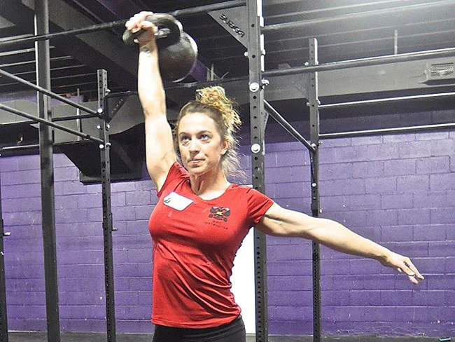Katie Petersen Iron Maiden Challenge Kettlebell Press