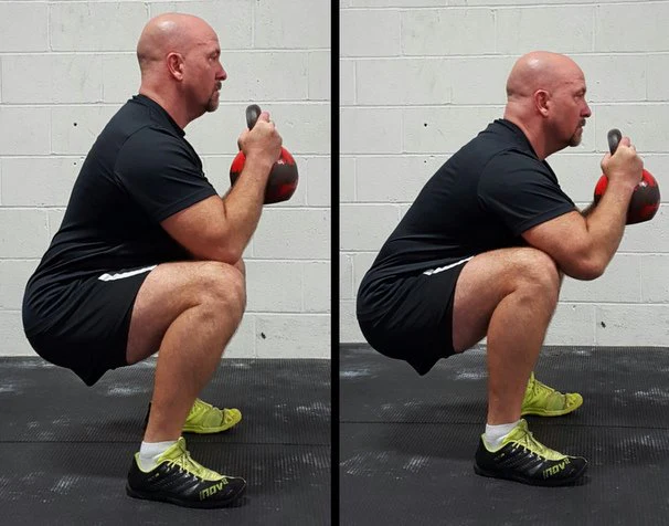Mike Krivka Goblet Squat Ellenbogenposition