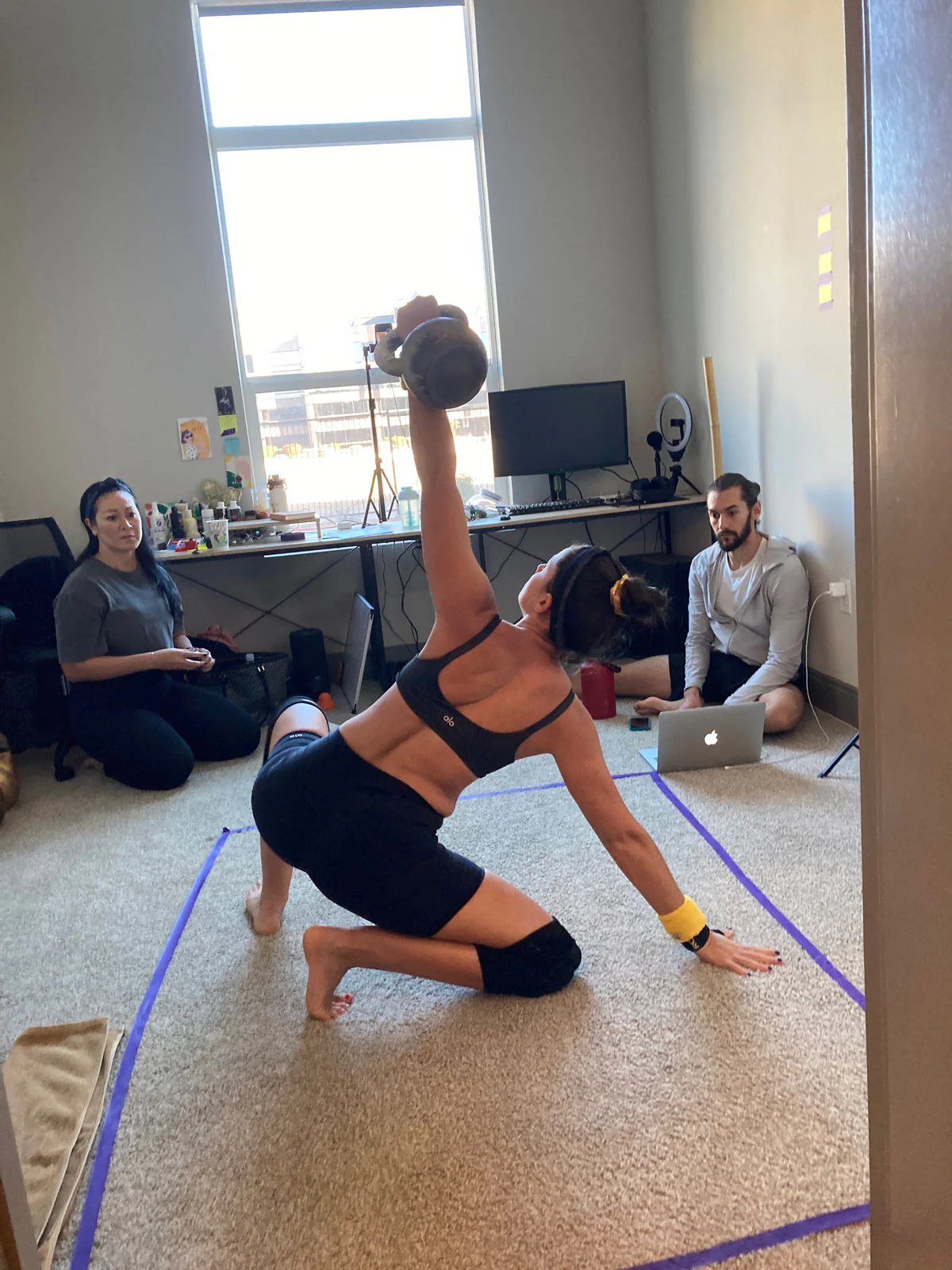 Colleen Conlon practicing get-ups