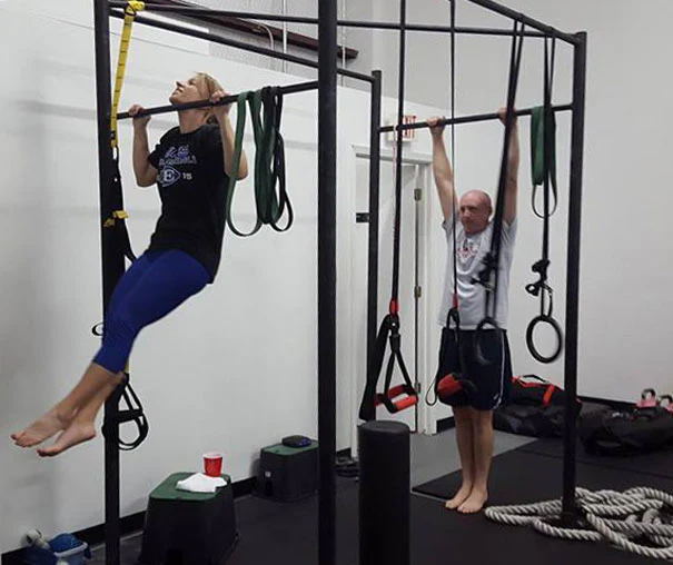 Paul Britt's clients training Pullups