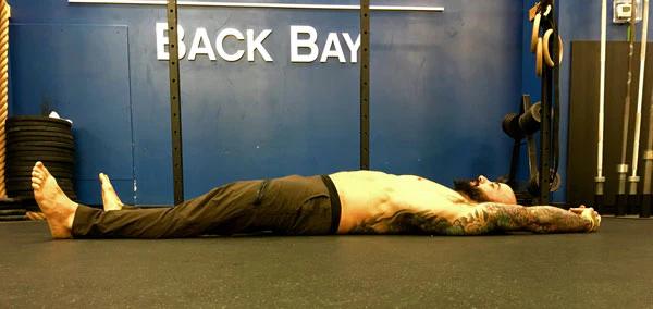 Overhead Lock Out: modified hollow body with arms in full flexion